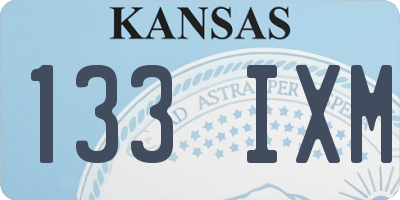 KS license plate 133IXM