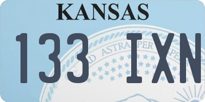 KS license plate 133IXN