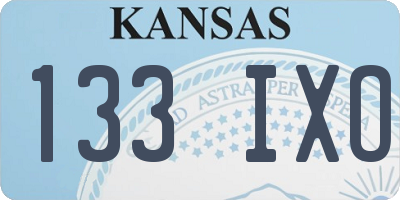 KS license plate 133IXO
