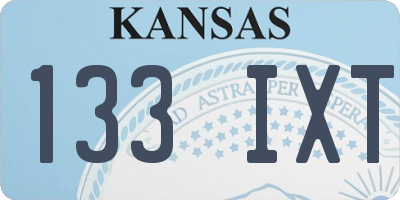 KS license plate 133IXT