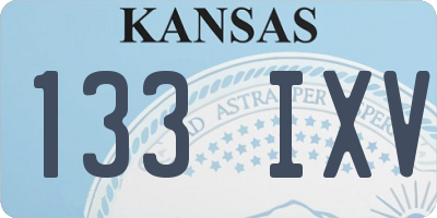 KS license plate 133IXV