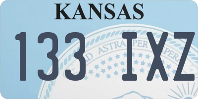 KS license plate 133IXZ
