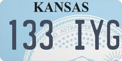 KS license plate 133IYG