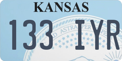 KS license plate 133IYR