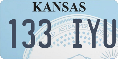 KS license plate 133IYU