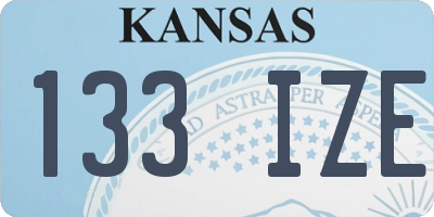 KS license plate 133IZE