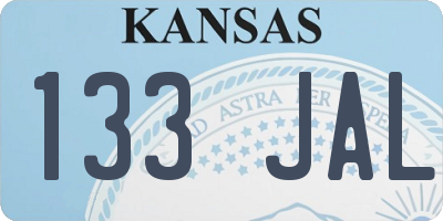 KS license plate 133JAL