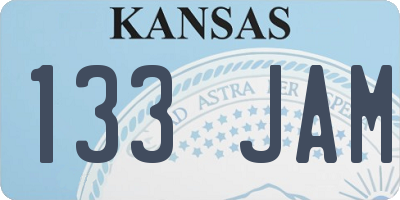 KS license plate 133JAM