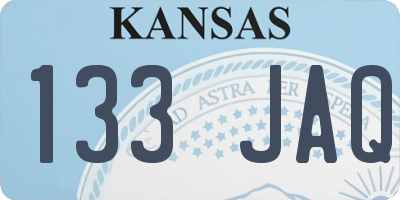 KS license plate 133JAQ