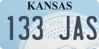 KS license plate 133JAS
