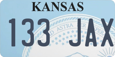 KS license plate 133JAX