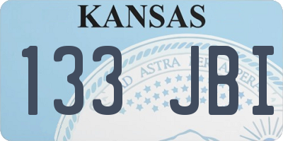 KS license plate 133JBI
