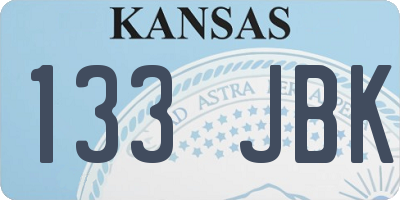 KS license plate 133JBK