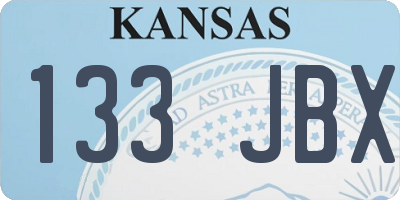 KS license plate 133JBX