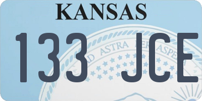 KS license plate 133JCE