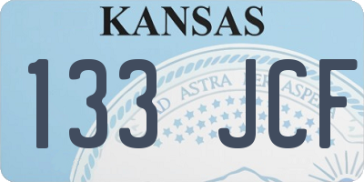 KS license plate 133JCF