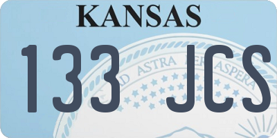 KS license plate 133JCS
