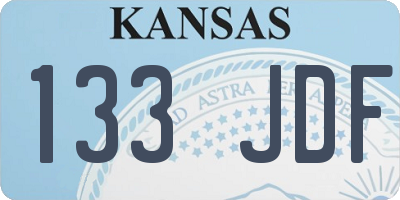 KS license plate 133JDF