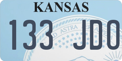 KS license plate 133JDO
