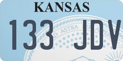 KS license plate 133JDV