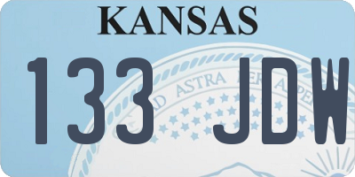 KS license plate 133JDW