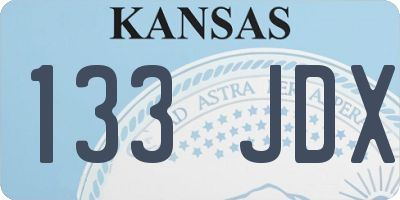 KS license plate 133JDX