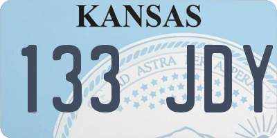 KS license plate 133JDY