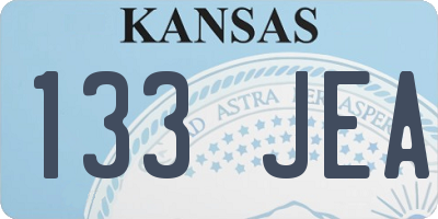 KS license plate 133JEA