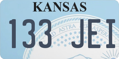 KS license plate 133JEI