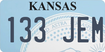 KS license plate 133JEM
