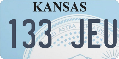 KS license plate 133JEU