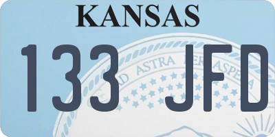 KS license plate 133JFD