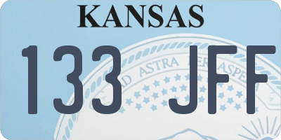 KS license plate 133JFF