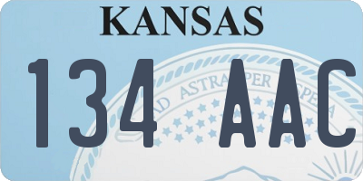 KS license plate 134AAC