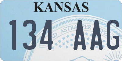 KS license plate 134AAG