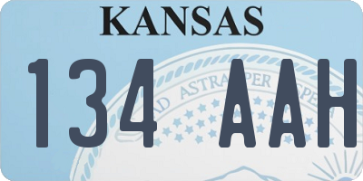 KS license plate 134AAH