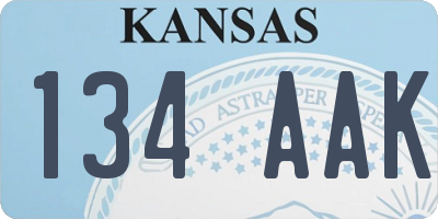 KS license plate 134AAK