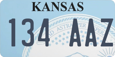 KS license plate 134AAZ