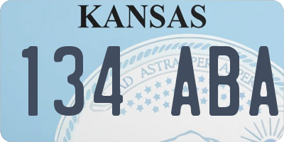 KS license plate 134ABA