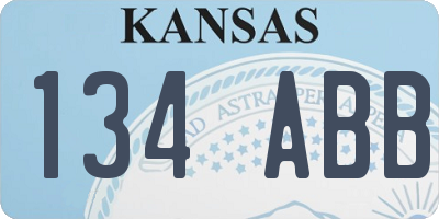KS license plate 134ABB