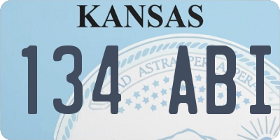 KS license plate 134ABI