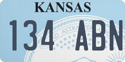 KS license plate 134ABN