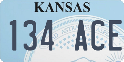 KS license plate 134ACE