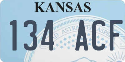 KS license plate 134ACF