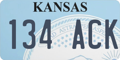 KS license plate 134ACK