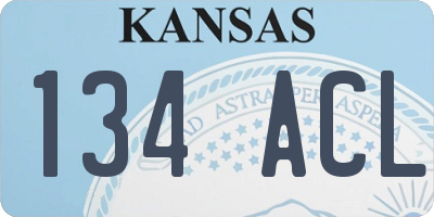 KS license plate 134ACL