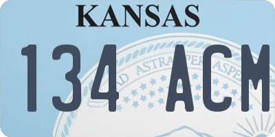 KS license plate 134ACM