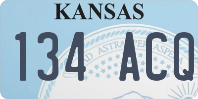 KS license plate 134ACQ