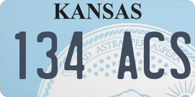 KS license plate 134ACS