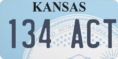 KS license plate 134ACT
